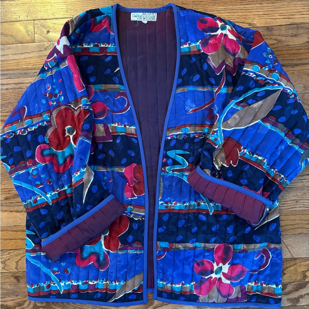 ✨ Vintage Quilted Silk Art Jacket | Darue for Bullocks Wilshire | 80s 90s ✨